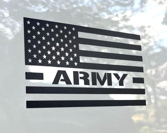 American Flag Army Decal - Premium Vinyl - Cars/Trucks