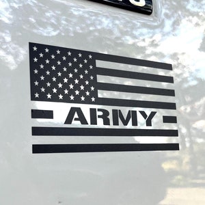 American Flag Army Decal - Premium Vinyl - Cars/Trucks