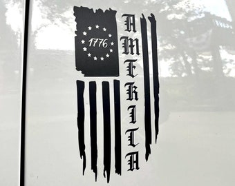 New American Flag 1776 Decal-Premium Vinyl - 4.5x8"-Cars/Trucks