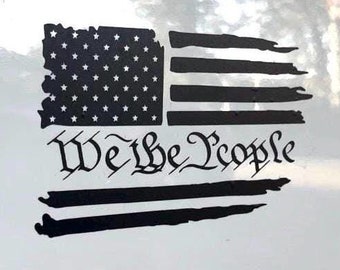 American Flag We The People Decal - Premium Vinyl - Cars/Trucks
