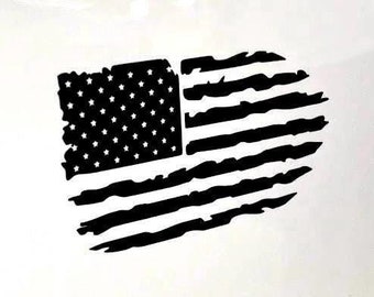 American Flag Distressed Decal Sticker - Premium Vinyl - Cars/Trucks