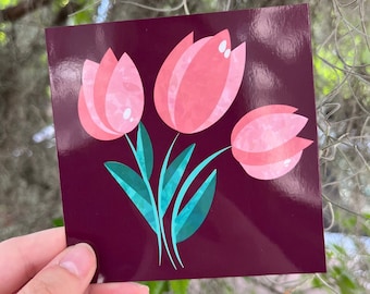 4x4 Tulips Glossy Mini Print | Spring, Florals, Nature