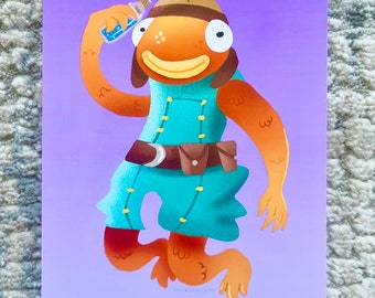 Battle Royale Fish 4x6 Glossy Mini Print | Gaming, Video Games, Memes
