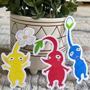 Pikmin Stickers: Red, Yellow, Blue