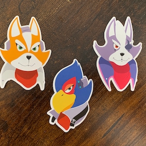 Star Fox Stickers: Fox, Falco, Wolf