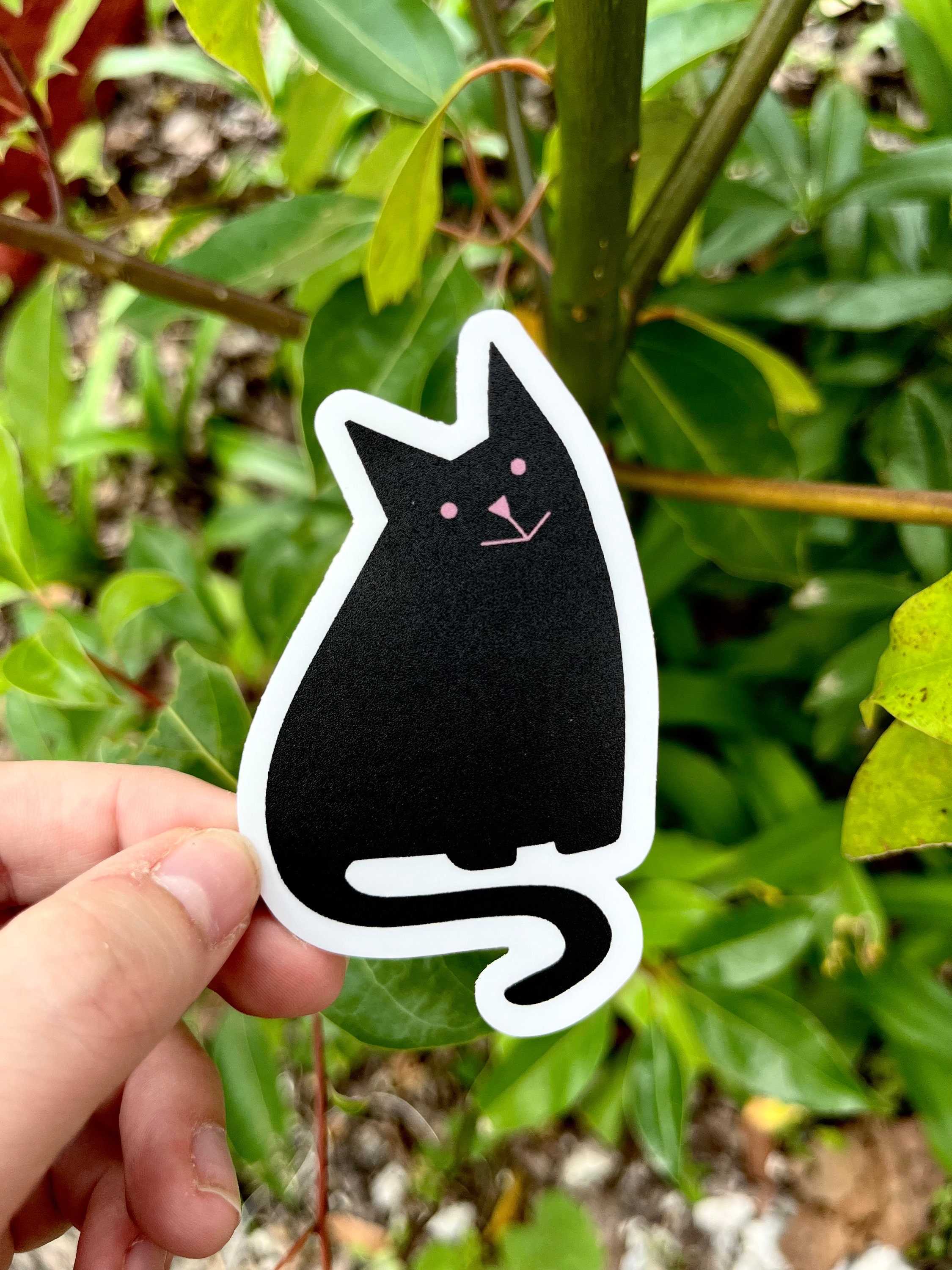 Black Cat Waterproof Vinyl Sticker - Etsy
