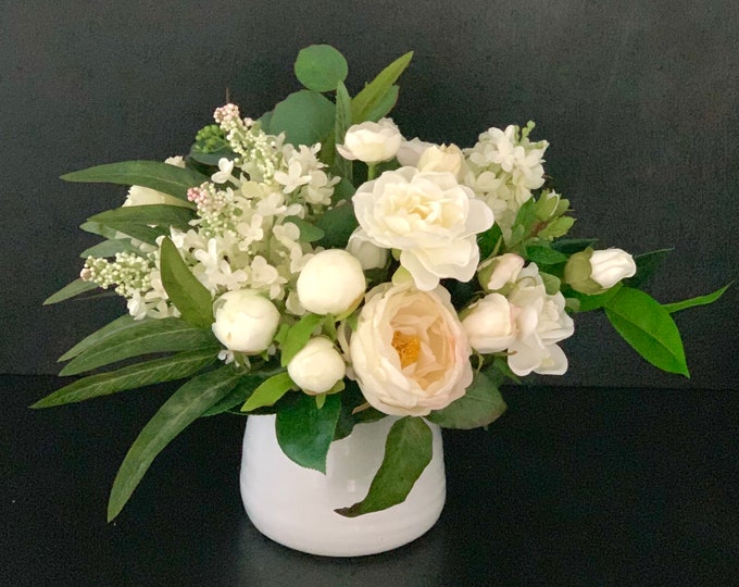 White Faux Flower Arrangementreal Touch Floralfaux Floralpremium Silk
