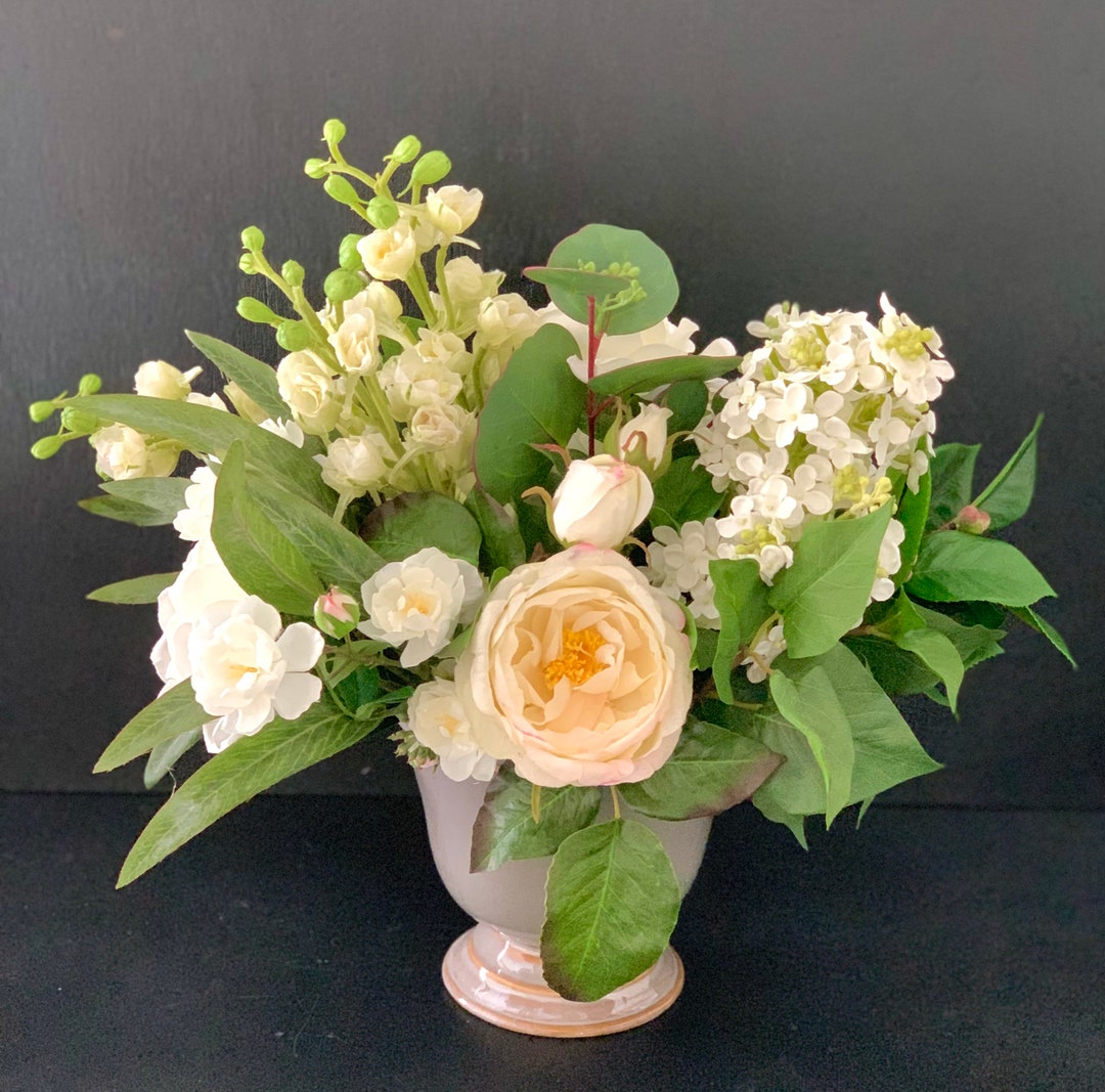 White Faux Flower Arrangementreal Touch Floralfaux Floralpremium Silk