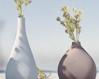 Textured Boho Vase Profile 3D Model STL File Set of 4 STL Files