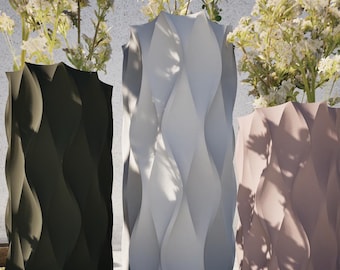 Wave Pattern Vase 3D Model STL File for 3D Printing