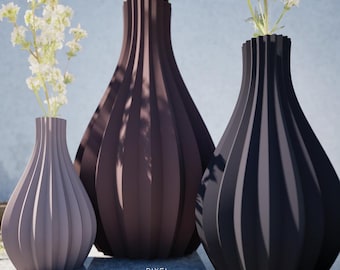 Folding Vase 3D Model: Four STL Files for 3D Printing Set of 3 STL Files
