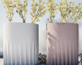 Textured Planter Vase 3D Model STL File for 3D Printing Set of 4 STL Files