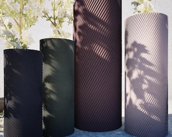 Twisted Bottle Vases 3D Model STL File for 3D Printing Set of 3 STL Files