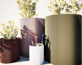 Planter Vase Profile 3D Model: Four STL Files for 3D Printing Set of 4 STL Files