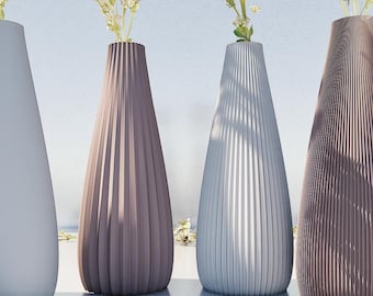 Elongated Boho Vase 3D Model: Set of 4 STL Files