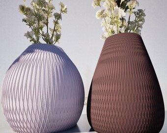 Boho Lattice Vase 3D Model: STL 3MF Files for 3D Printing Set of 2 STL Files 3D Printing