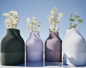 Boho Bottle Vase 3D Model STL Files for 3D Printing Set of 4 STL Files