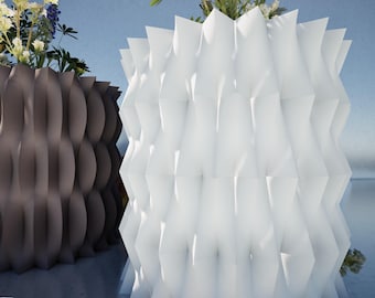 Origami Planter Vase 3D Model, Profile Set of 4 STL Files