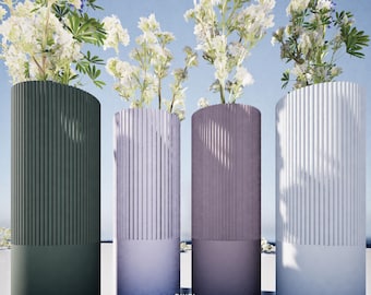 Boho Textured Vase 3D Model STL Files Set of 4 STL Files 3D Printing