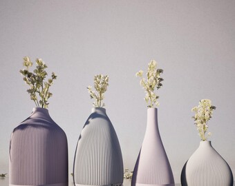 Boho Textured Vase 3D Model STL File: Set of 4 STL Files