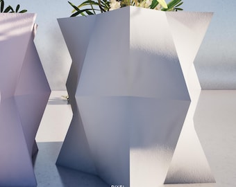 Origami Planter Vase STL: 3D Printing Model Set of 2 STL Files (3D Printing)