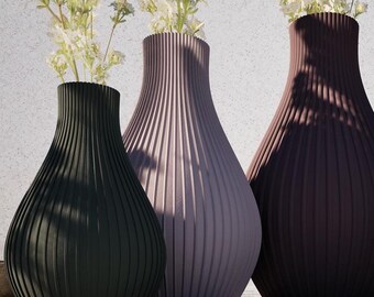 Tapered Vase 3D Model: Round STL Files for 3D Printing Set of 4 STL Files