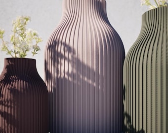 Bottle Vase 3D Model STL File for 3D Printing Set of 4 STL Files