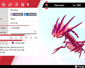 Pokémon Sword & Shield - Wydarzenie GameStop | Ultra Shiny | Eternatus | 6IV | Poziom 100 | Nature Timid | OT Galar | Wydarzenie Pokémon | Polski |