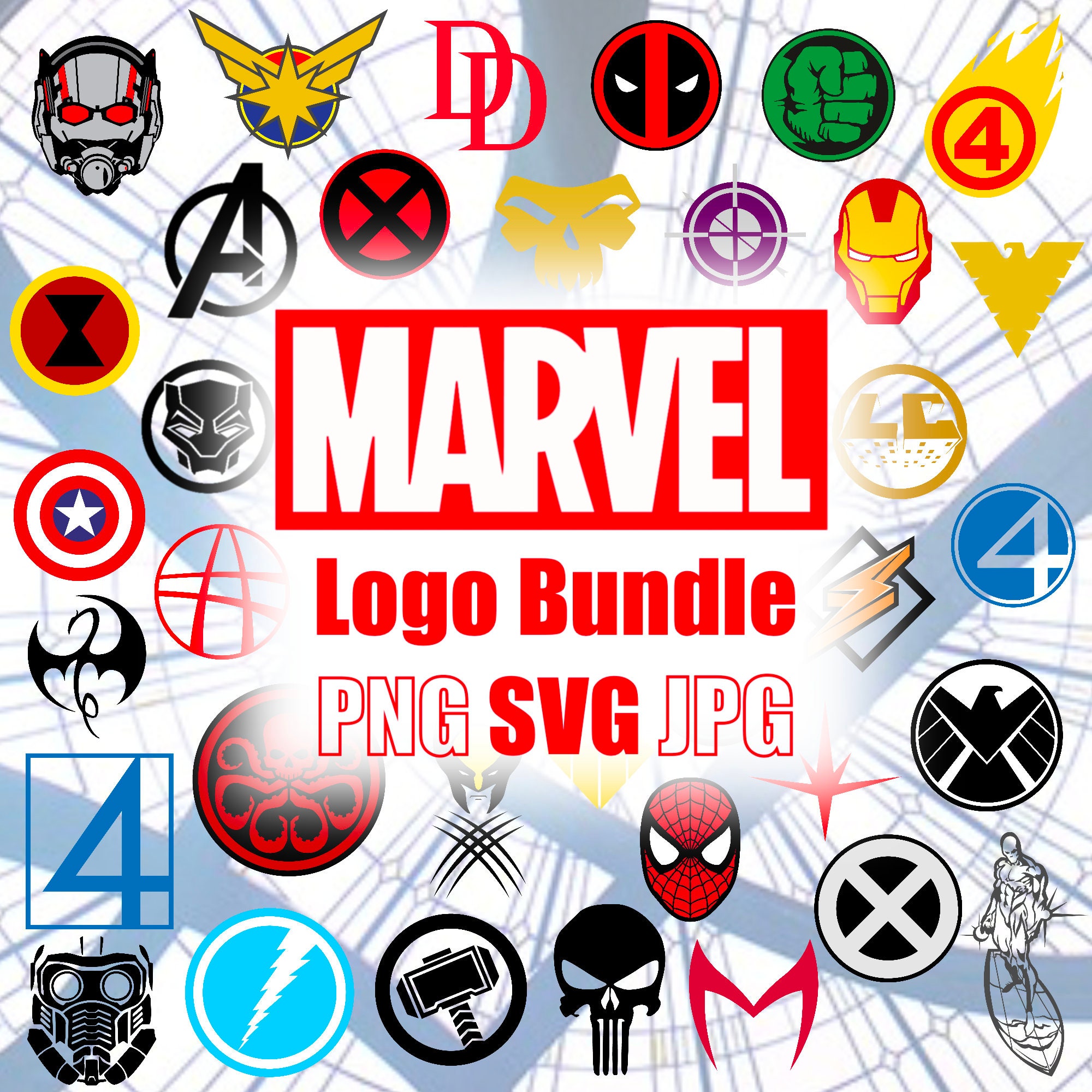 Marvel Logo SVG Bundle - Etsy