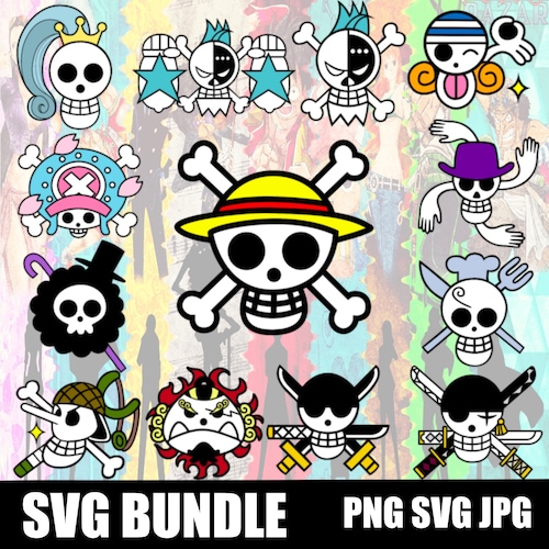 One Piece Straw Hats SVG Bundle - Etsy