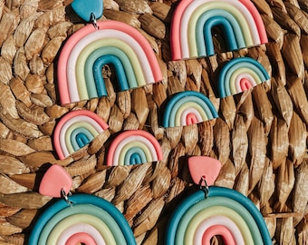 Rainbow Clay Earrings