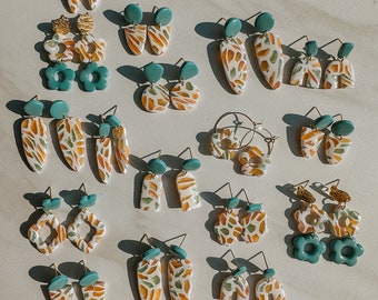 Halo - White and Translucent Clay Earrings