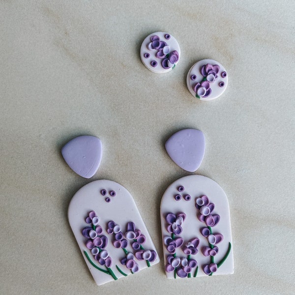 Lavender Clay Earrings