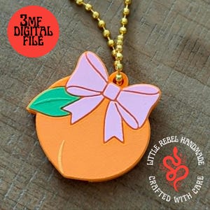 Peach Bow Keychain 3D Print File – Easy Open Can Tab Opener (3MF Digital Download)