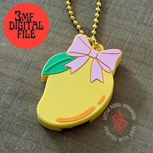 Mango Bow Keychain 3D Print File – Easy Open Can Tab Opener (3MF Digital Download)
