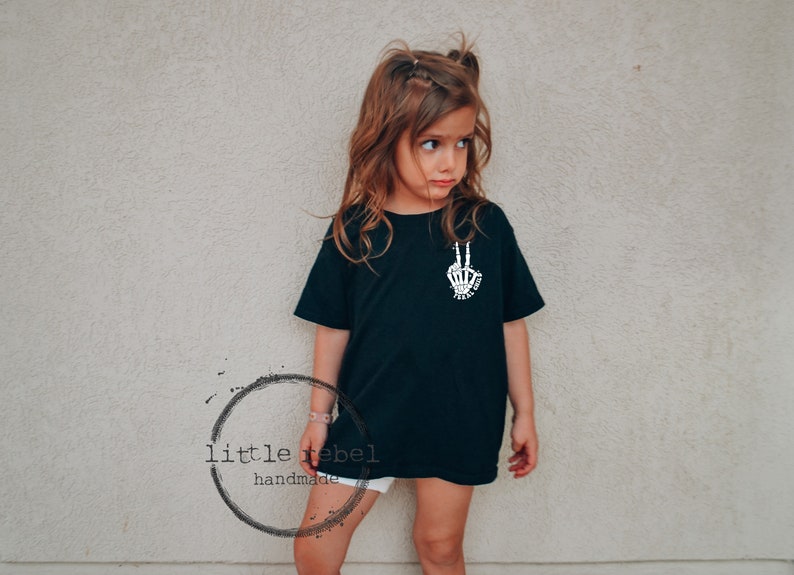 Somebody's Feral Child // toddler t shirt, youth shirt, kids t shirt, unisex, skull hand, kids clothes image 2