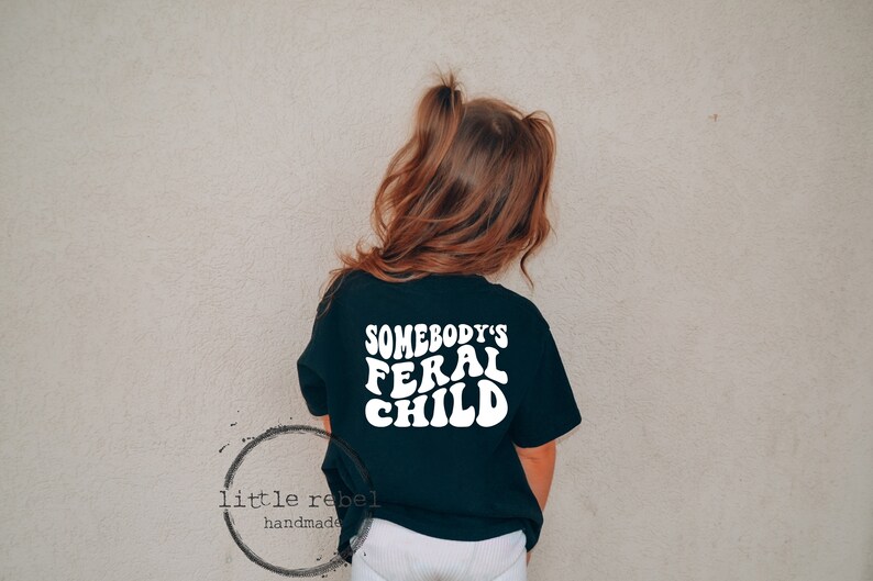 Somebody's Feral Child // toddler t shirt, youth shirt, kids t shirt, unisex, skull hand, kids clothes image 3