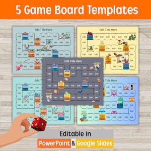 Blank board game template, editable game board template for kids, make your own game for students, preschool board game, review games