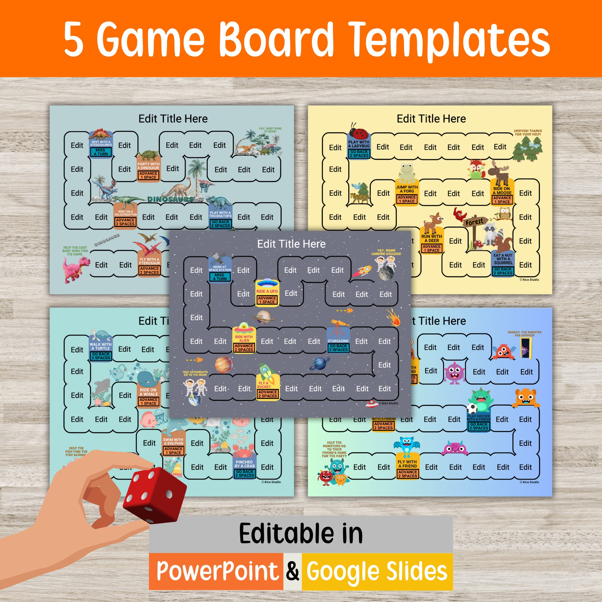 Blank Board Game Template Editable Game Board Template for Kids Make