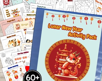 Chinese New Year Crafts and Activities, Lunar New Year Kids Activities Printable ,Coloring Page Bundle,Kindergarten and Preschool Activities