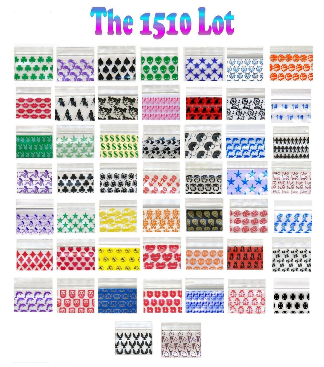 1510 DESIGN Lot OF Apple Zip Mini Baggies 1.5x1.0