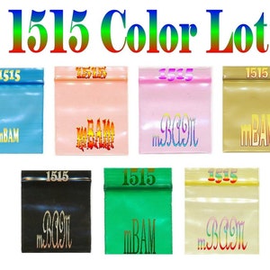 100 PACK of 1515 COLOR lot Apple Baggies Black Blue Gold Green Orange Pink Yellow 1.5x1.5&quot;
