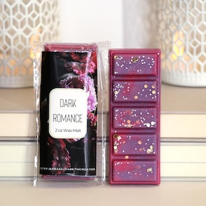 Book Trope: Dark Romance wax melt | Book lover gift  |Bookish wax snapbar | Black Raspberry + Musk + Vanilla