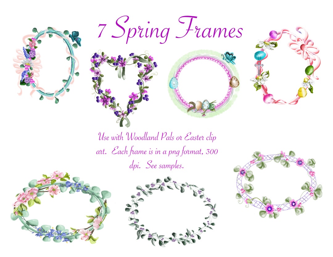 Spring Frame Clip Art - Etsy UK