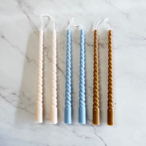 Twisty Dripless Candles/Natural candles/Beeswax Candles/Soy wax Candles/Gift Candles/Home decor/Spiral Candles