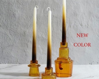 Coffee Color Ombré Dripless Taper Candles  / Handmade Natural Candles/Beeswax candles/soy candles/HomeDeco/Gift candles /dripless candles