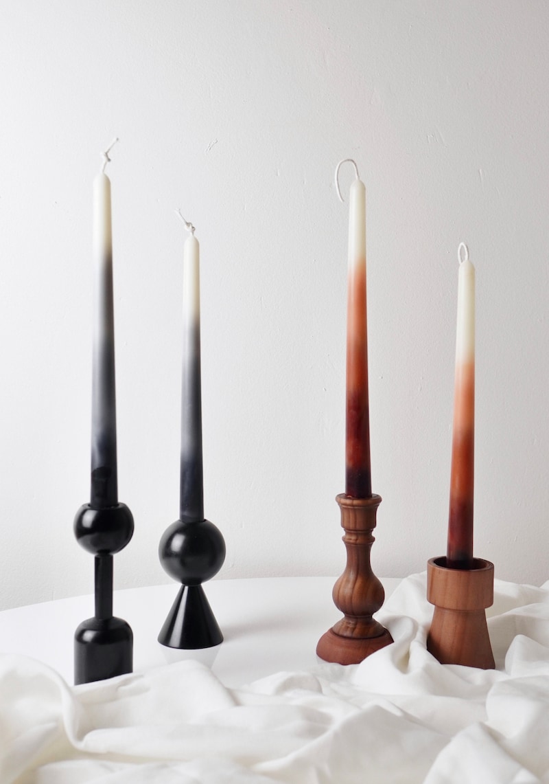 Ombre dripless taper candles