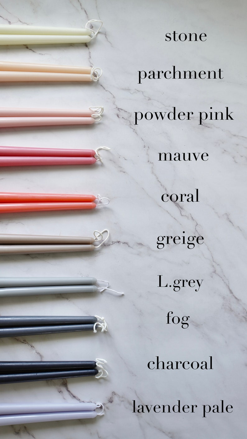 Dripless Earthy Color Taper Candles / Handmade Natural Candles Etsy