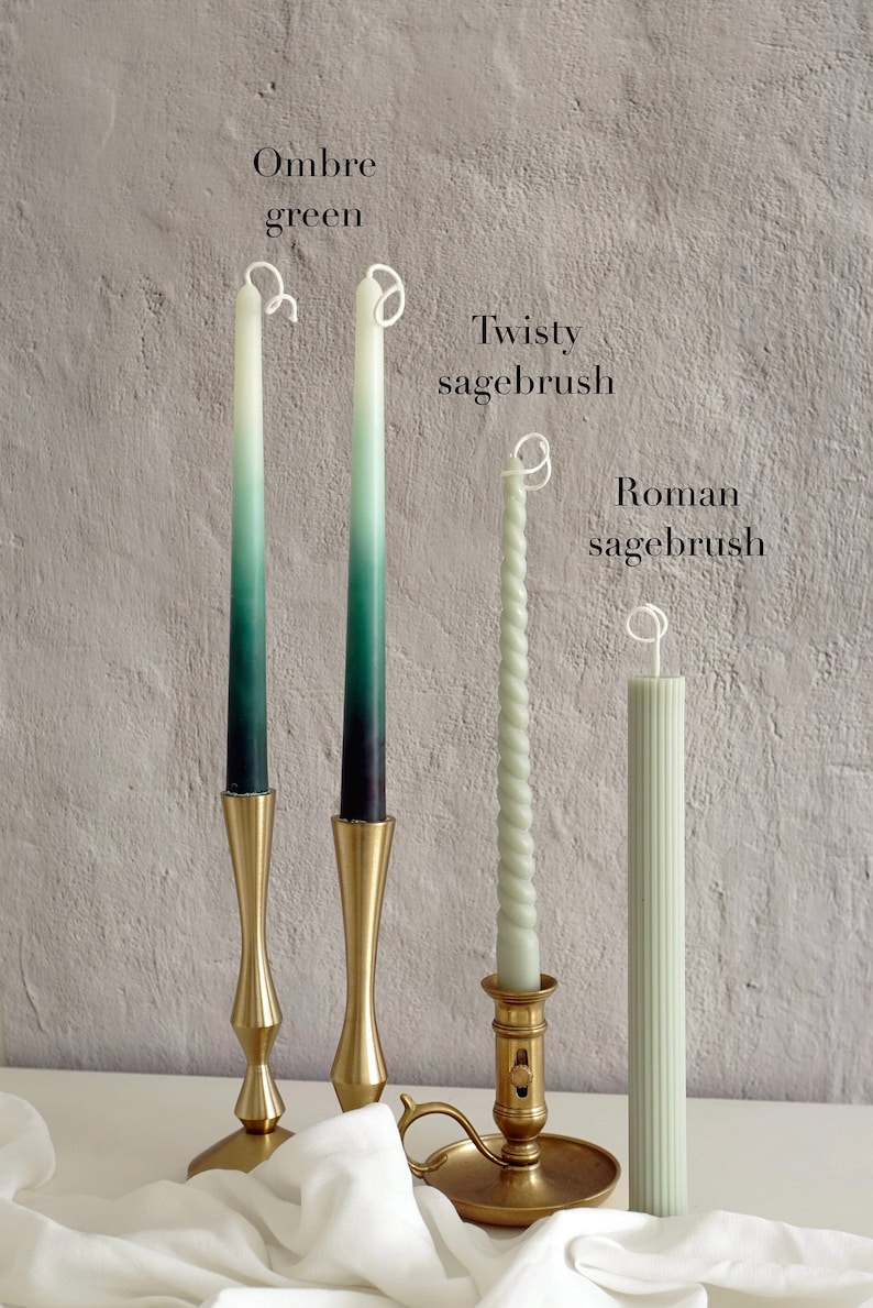 Ombre Dripless Taper Candles / Handmade Natural Candles / Etsy