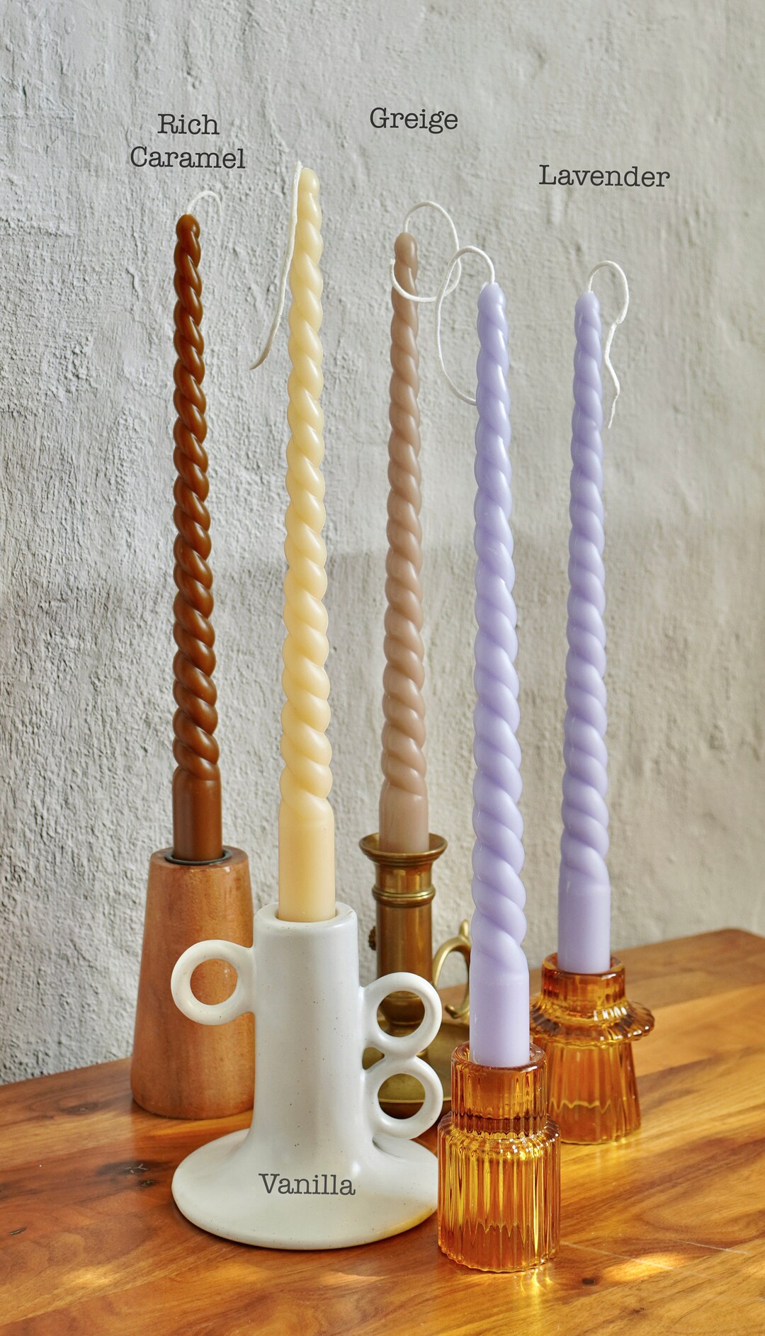 Twisty Dripless Candles/natural Candles/beeswax Candles/soy Etsy